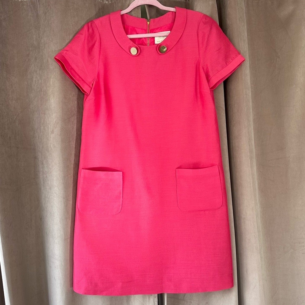 Hot Pink Kate Spade Dress Size 10 Gold Detail Valentine’s Day